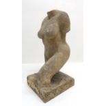 BRITISH SCHOOL (19TH/20TH CENTURY) TORSO Sandstone, 46cm (18") (including plinth) Condition Report: