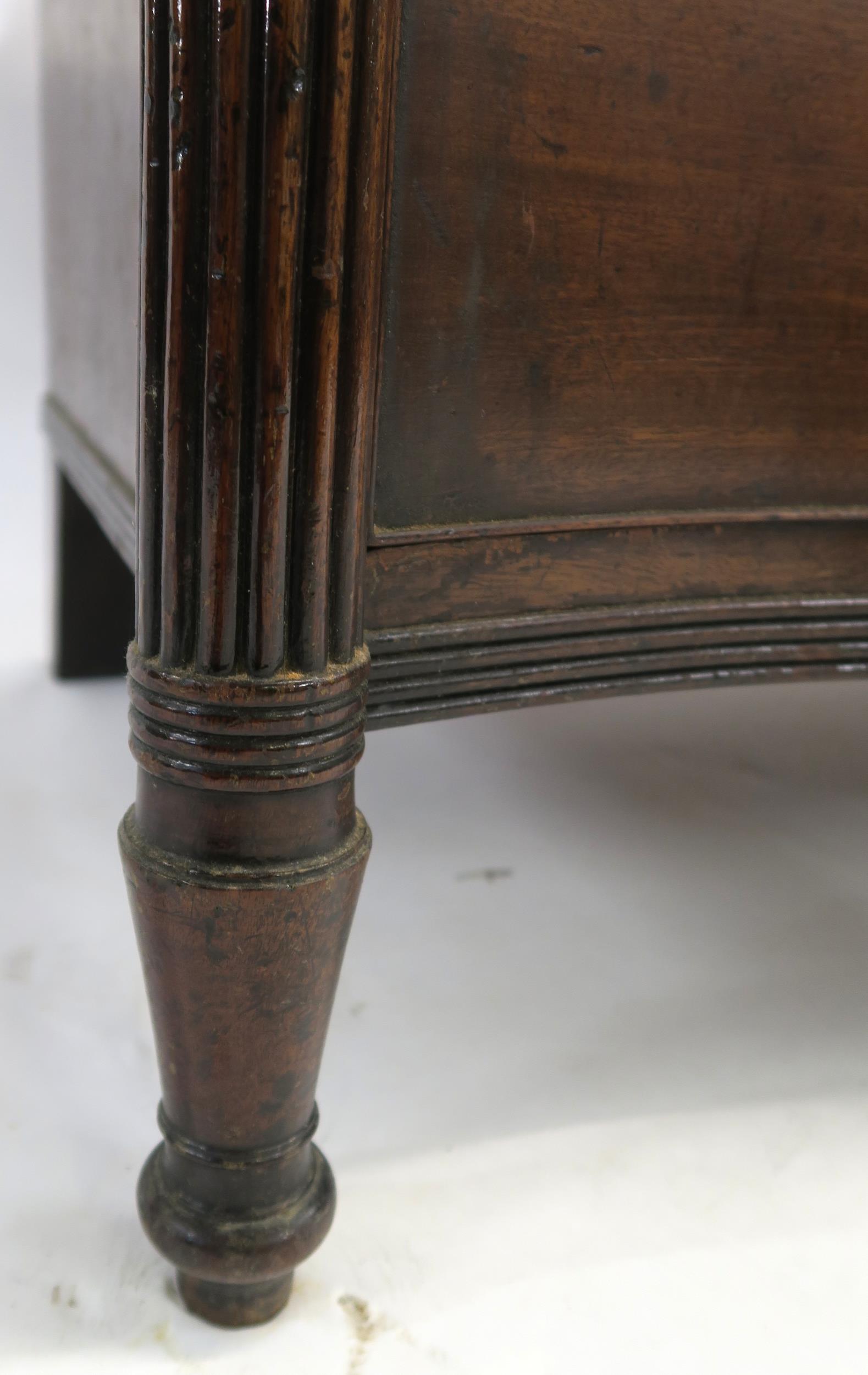 A 19TH CENTURY MAHOGANY SERPENTINE CHEST with four graduating drawers, flanked by fluted columns and - Image 10 of 19