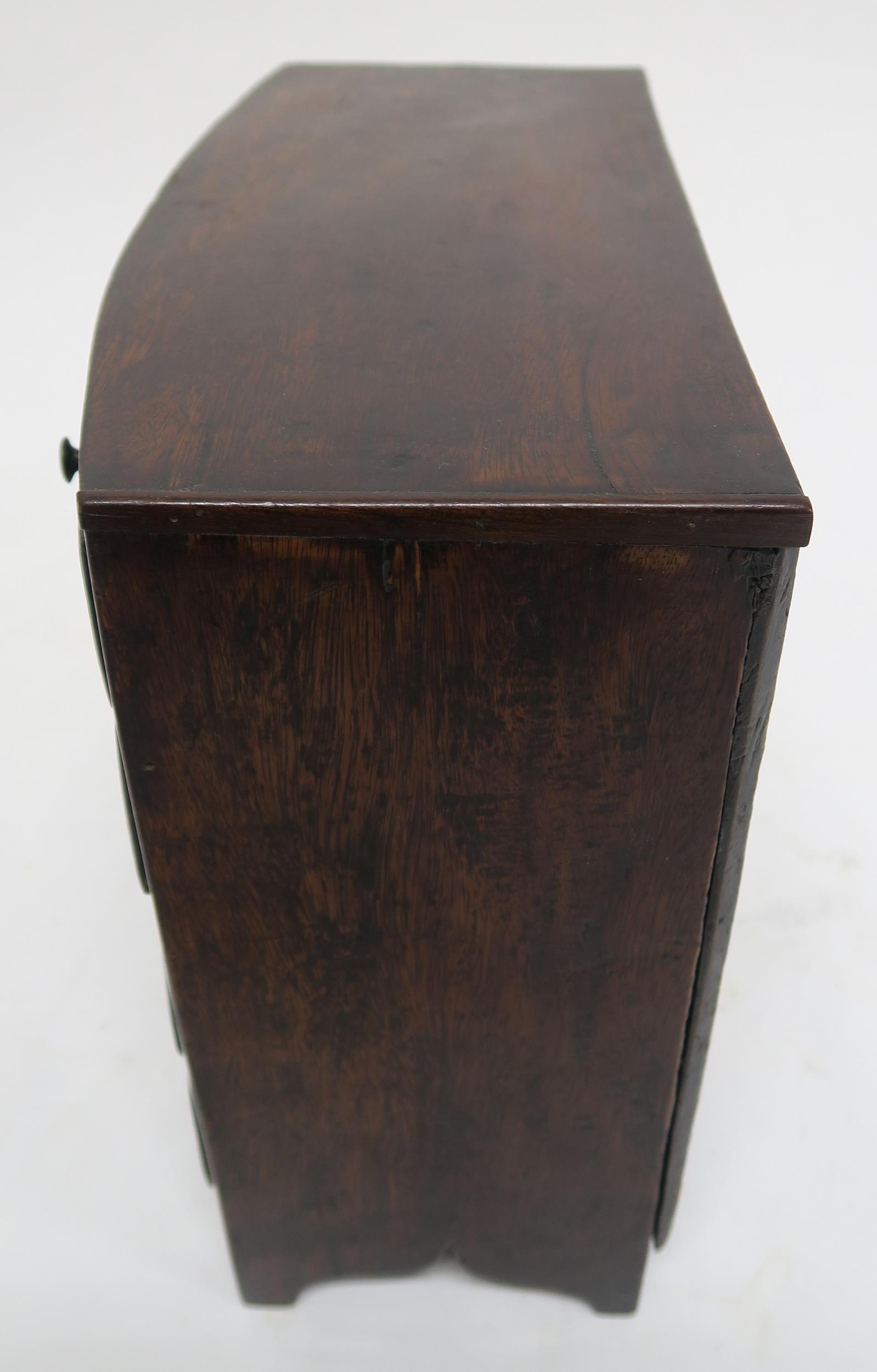 A VICTORIAN MAHOGANY BOWFRONT MINIATURE CHEST 32cm high, 33cm wide an d16cm deep and a Georgian - Image 4 of 20