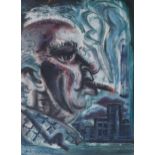 PETER HOWSON OBE (SCOTTISH b. 1958) THE DIRECTOR Mixed media on paper, signed and dated (19)83, 35 x