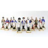 A COLLECTION OF SCHEIBE ALSBACH PORCELAIN MILITARY FIGURES including Napoleon and twelve Marshals of