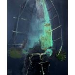 BLAIR THOMSON (SCOTTISH CONTEMPORARY b.1980) COASTAL FRAGMENTS RITES OF PASSAGE Oil on canvas,