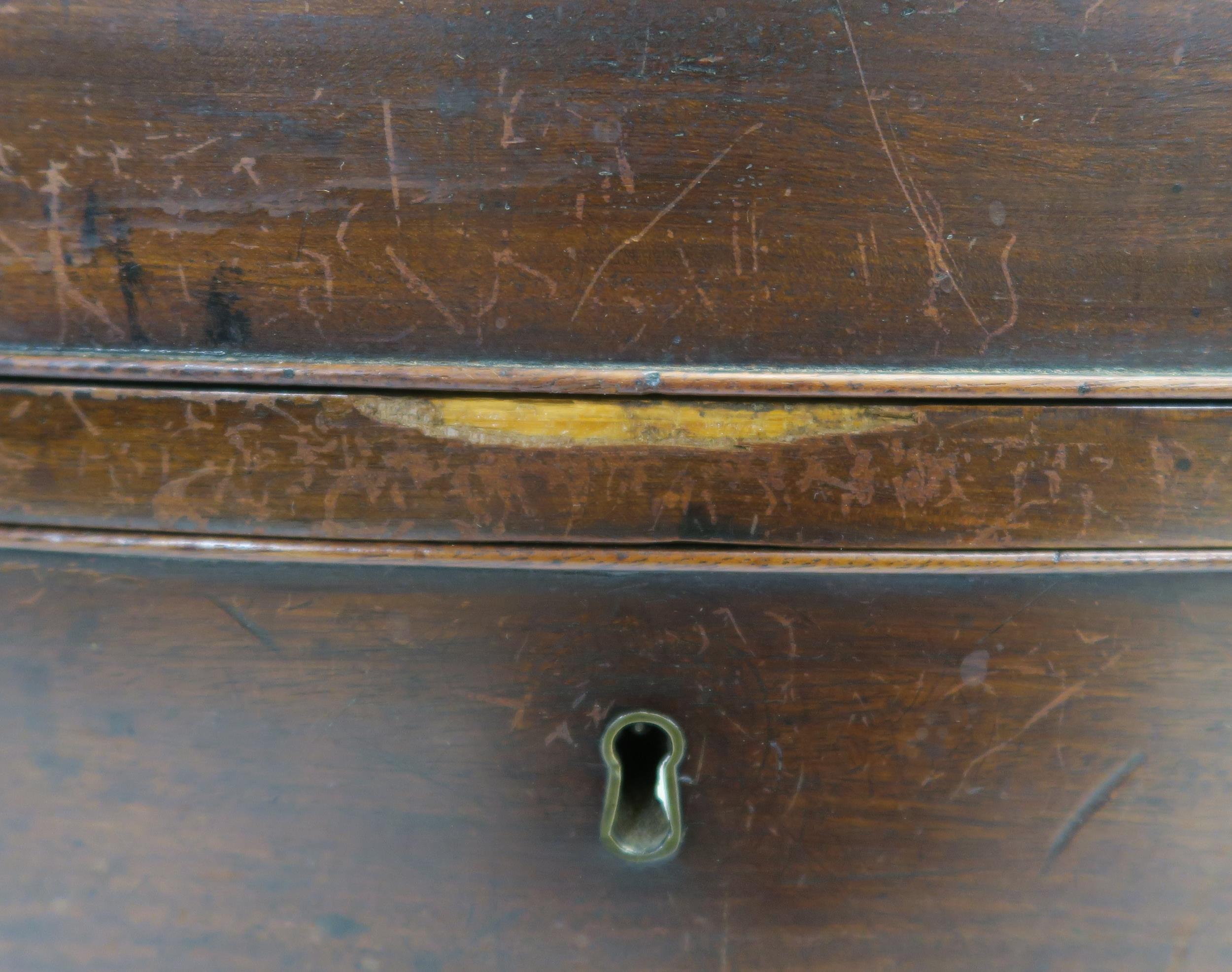 A 19TH CENTURY MAHOGANY SERPENTINE CHEST with four graduating drawers, flanked by fluted columns and - Image 11 of 19