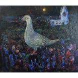 ROBERT LEISHMAN RSW (SCOTTISH 1915-1989)  POET?S PIGEON Oil on canvas, signed lower right, dated (