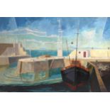 HARRY JEFFERSON BARNES (1915-1982) LOSSIEMOUTH HARBOUR Oil on canvas, signed lower left, dated (