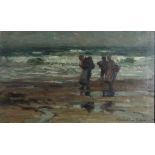 JOHN MACLAUCHLAN MILNE RSA (SCOTTISH 1885-1957) COCKLE GATHERERS Oil on canvas, signed, 31 x 51cm (