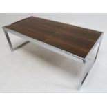 *WITHDRAWN* A MID 20TH CENTURY ROSEWOOD AND CHROME HOWARD MILLER FOR MDA COFFEE TABLE