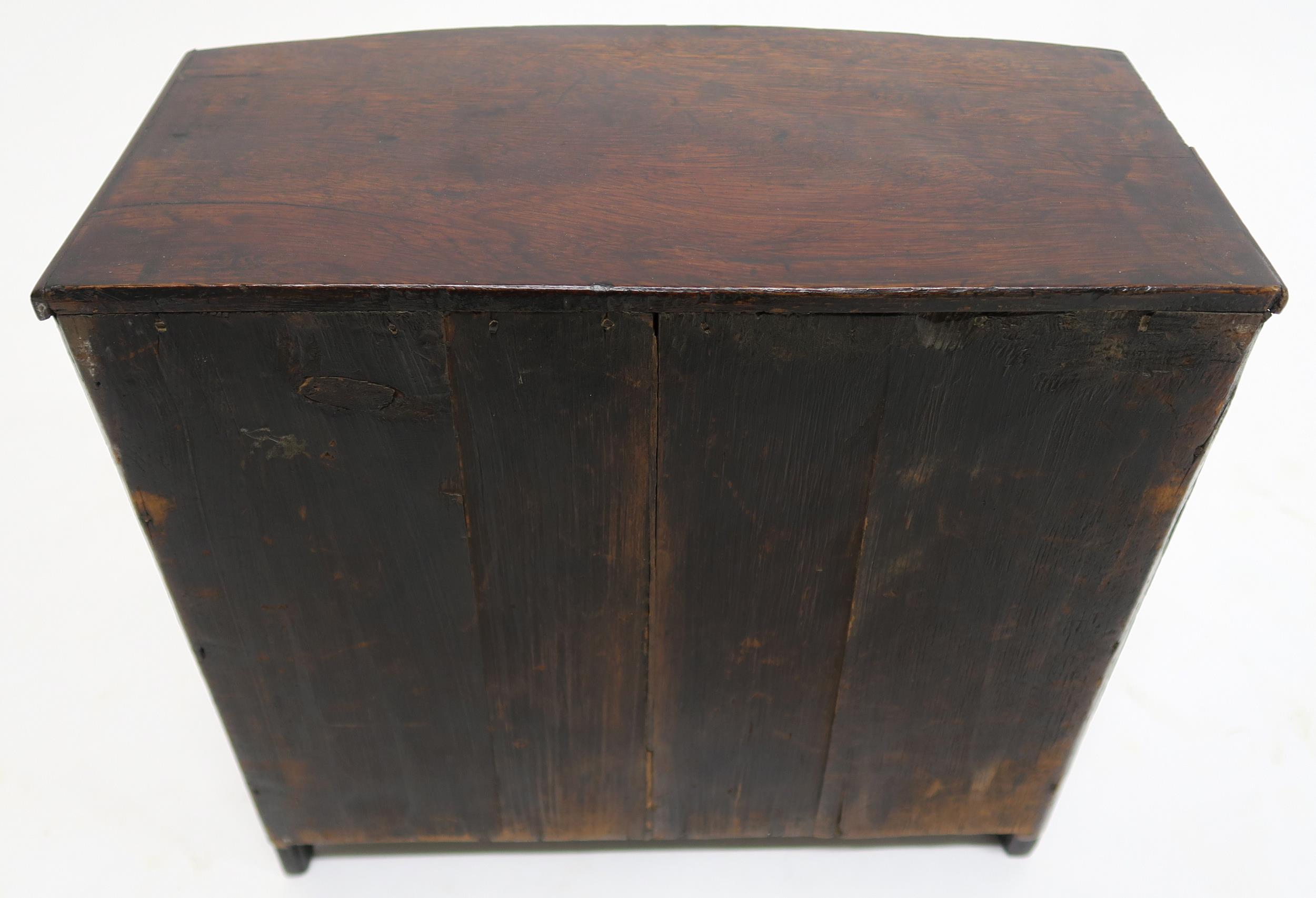 A VICTORIAN MAHOGANY BOWFRONT MINIATURE CHEST 32cm high, 33cm wide an d16cm deep and a Georgian - Image 5 of 20