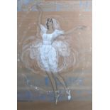 ANN MACBETH (BRITISH 1875-1948) VERY PROBABLY A STUDY OF ISADORA DUNCAN Gouache and charcoal, signed