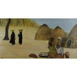 Wm J CANNON (SCOTTISH)  GOING SHOPPING, AFRICA  Oil on canvas panel, signed lower left, dated (