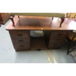 A 20th century mahogany pedestal desk Condition Report:Available upon request