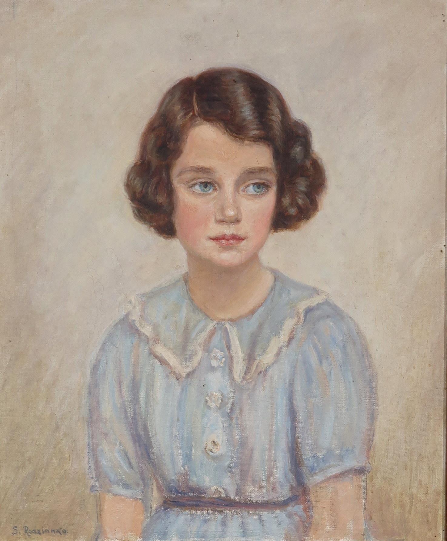 S RADZIANKA Portrait of a young girl, signed, oil on canvas, 61 xd 51cm Condition Report:Available