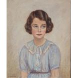 S RADZIANKA Portrait of a young girl, signed, oil on canvas, 61 xd 51cm Condition Report:Available