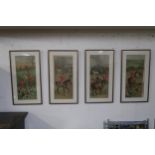 A lot of four framed prints depicting hunting scenes (4) Condition Report:Available upon request