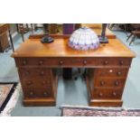 A Victorian mahogany pedestal writing desk Condition Report:Available upon request