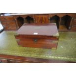 A Victorian mahogany and brass bound jewellery box with internal mirror Condition Report:Available