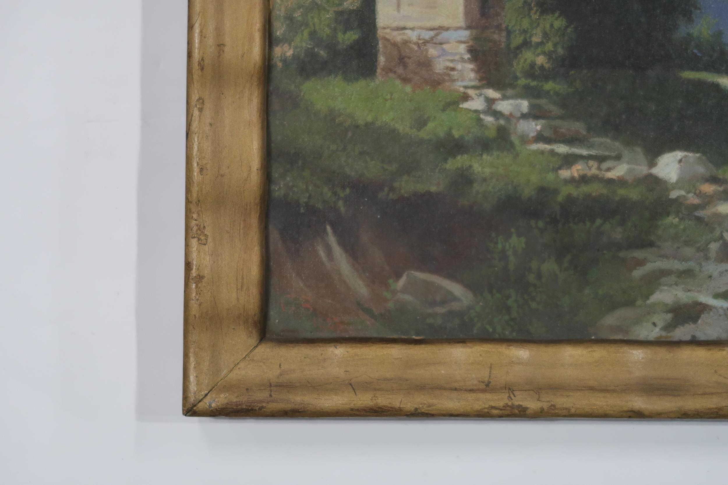 CONTINENTAL SCHOOL Roadside shrine, monogrammed, oil on canvas, 44 x 29cm and another (2) - Image 2 of 5