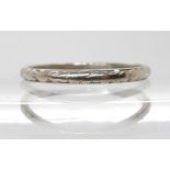 A platinum wedding ring, size P, weight 2.3gms Condition Report:Available upon request