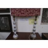 A pair of 20th century brass and marble baluster table lamps (2) Condition Report:Available upon