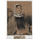 W D ROBERTSON Portrait of an elderly lady, signed, charcoal and chalk,dated, 1850, 40 x 29cm and