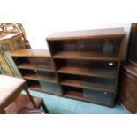 A lot of two 20th century mahogany sectional bookcases with sliding doors (2) Condition Report:
