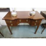 A Victorian mahogany writing desk on square supports Condition Report:Available upon request