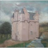 CHRISTINE J DRUMMOND DA  THE PINK TOWER, THE BANDSTAND Oil on canvas, signed (KJD) lower left, dated