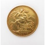 A Victoria 1887 double sovereign weight 15.9gms Condition Report:Available upon request
