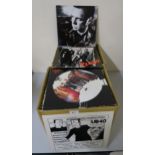 A lot of various punk, new wave, rock and pop vinyl LP records with The Clash, The Stranglers,