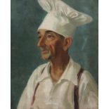 MAY KELLOGG Chef, signed, oil on board, 50 x 40cm Condition Report:Available upon request