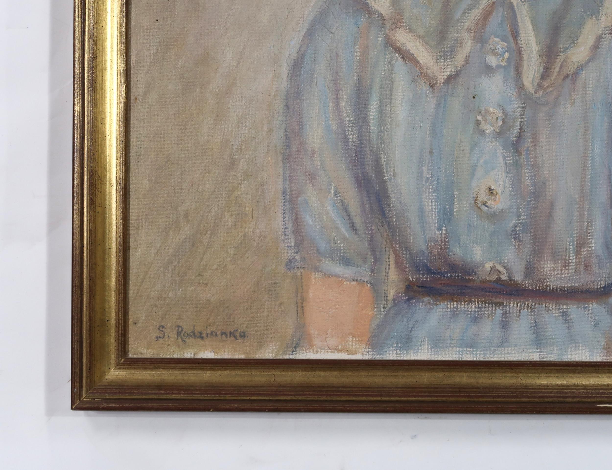 S RADZIANKA Portrait of a young girl, signed, oil on canvas, 61 xd 51cm Condition Report:Available - Image 2 of 3