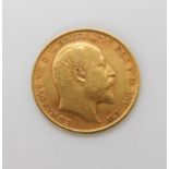 An Edward VII gold half sovereign weight 3.97gms Condition Report:Available upon request