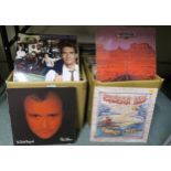 Four boxes of pop vinyl LP records with The Eagles, Roberta Flack, Little Feet etc approximately 300