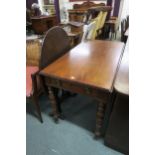 A Victorian mahogany pembroke table on turned supports and a circular folding occasional table (2)