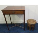 A 20th century Moorish octagonal occasional table with bone inlays and a Victorian mahogany single