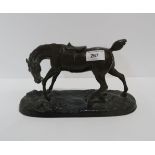 A bronze of a horse on oval base Condition Report:Available upon request