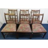 A lot of six 19th century mahogany framed dining chairs with upholstered drop in seats (6) Condition