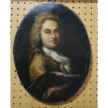 BRITISH SCHOOL (18th Century) Portrait of a gentleman, head and shoulders, oil on canvas, oval, 29 x