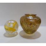 A Phillipa Headley art glass vase together with a lustre glass vase Condition Report:Available