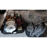 Assorted cut glass and crystal and assorted decorative ceramics etc Condition Report:Not available