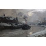 SCOTTISH SCHOOL Forth and Clyde Canal, Hillhead, Kirkintilloch, monogrammed, oil on board, dated,