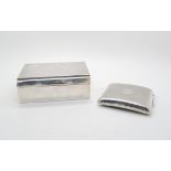 A silver tobacco box with engine turned art deco decoration, by Walker & Hall, Sheffield (date