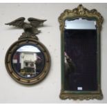 A Georgian-style gilt framed wall mirror, together with another Georgian-style gilt mirror with