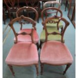 A lot two pairs of balloon back parlours chairs and another balloon back parlour chair (5) Condition