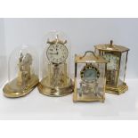 Four assorted mantle clocks including Kundo Condition Report:Available upon request