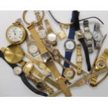A collection of fashion watches to include a Bensons pendant watch, a Sekonda etc Condition Report: