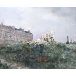 LOUISE ANNAND MBE (SCOTTISH 1915-2012)  SHETLAND LANDSCAPE Oil on canvas, 49 x 60cm Title
