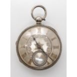 A silver pocket watch, diameter 5.5cm, hallmarked London 1872 Condition Report:Second hand