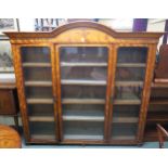 A Victorian mahogany glazed triple door bookcase, 173cm high x 187cm wide x 42cm deep Condition