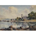 STIRLING GILLESPIE Church at a lochside, signed,watercolour,19 x 26cm Condition Report:Available